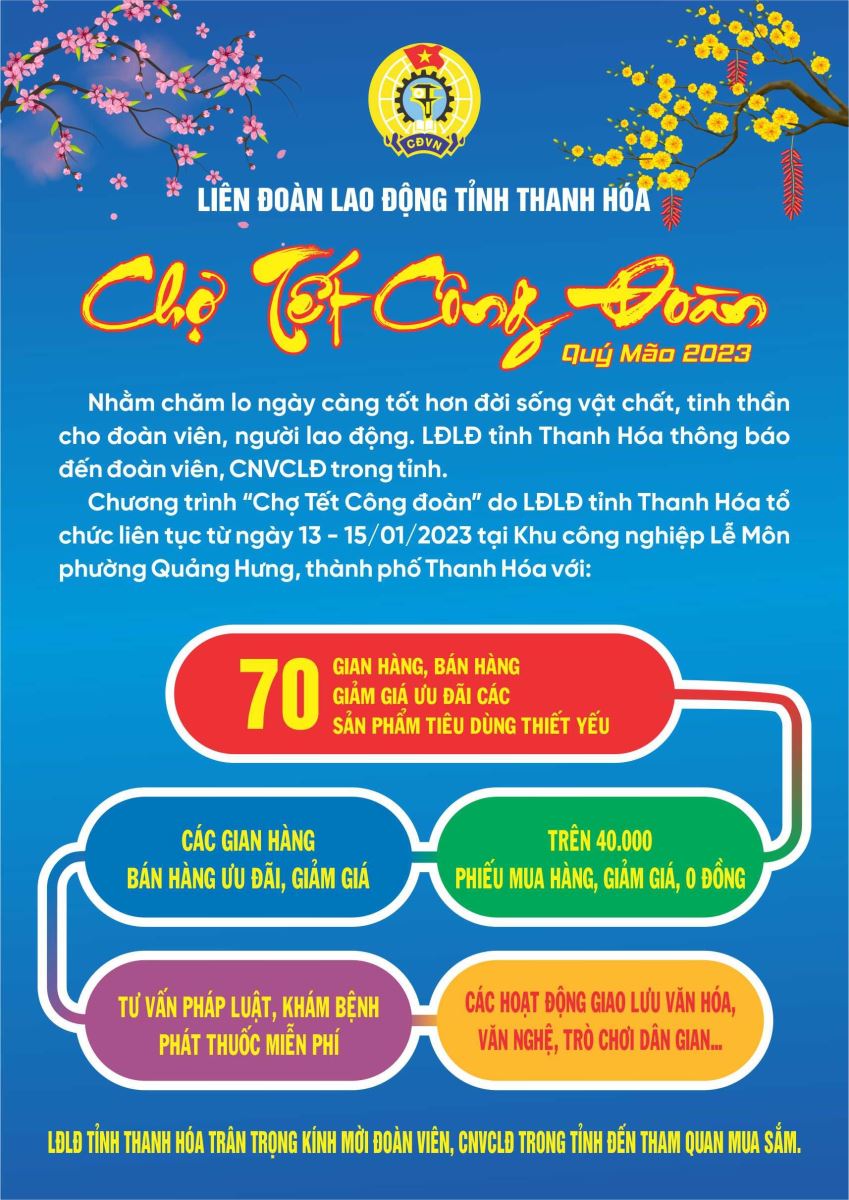 Chợ tết Công đoàn Xuân Quý mão 2023