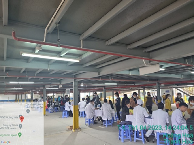 Ban lãnh đạo công ty phối hợp cùng BCH CĐ CTY TNHH MTV TCE JEANS tổ chức khám sức khỏe định kỳ cho đoàn viên, NLĐ