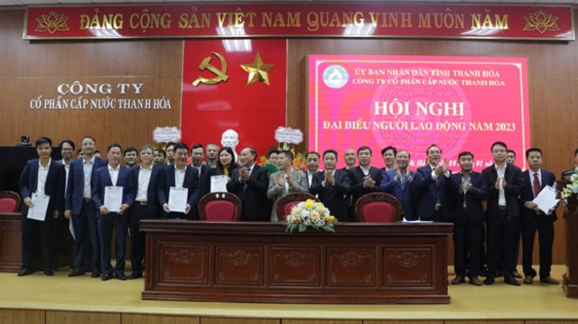 Hội nghị người lao động năm 2023 Công ty Cổ phần Cấp nước Thanh Hóa (trực thuộc Công đoàn ngành Xây dựng Thanh Hoá)