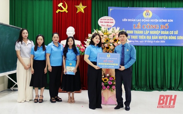 Nghiệp đoàn cơ sở mầm non tư thục trên địa bàn huyện Đông Sơn Công bố quyết định thành lập 3.jpg