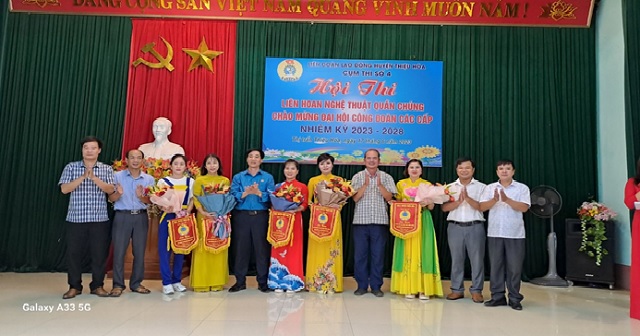 Cụm thi đua số 4 LĐLĐ huyện Thiệu Hóa tổ chức Hội thi Văn nghệ quần chúng CNVCLĐ chào mừng Đại hội Công đoàn các cấp, nhiệm kỳ 2023-2028.