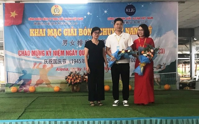 Công đoàn Công ty TNHH giầy Weilina Việt Nam và Công đoàn công ty TNHH giày Alena Việt Nam, tổ chức khai mạc giải bóng chuyền hơi nam, nữ chào mừng kỷ niệm 78 năm Ngày Quốc khánh (02/9/1945 – 02/9/2023)