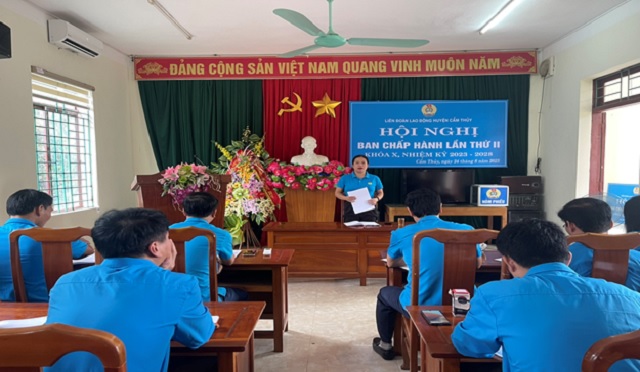 LĐLĐ huyện Cẩm Thuỷ tổ chức hội nghị BCH lần thứ 2, khoá X, nhiệm kỳ 2023 - 2028