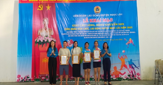 LĐLĐ huyện Ngọc Lặc tổ chức Giải Cầu lông, Bóng Chuyền hơi CNVCLĐ chào mừng Đại hội lần thứ XX Công đoàn tỉnh Thanh Hóa