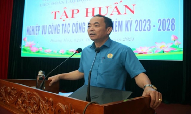 Liên đoàn Lao động huyện Hoằng Hóa tổ chức tập huấn nghiệp vụ cho cán bộ công đoàn cơ sở năm 20