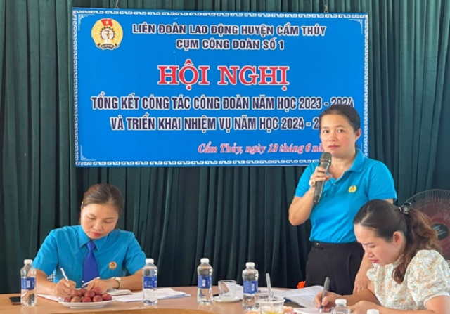 Cụm thi đua số 1 – CĐCS khối trường mầm non huyện Cẩm Thủy tổng kết hoạt động Công đoàn năm học 2023 - 2024