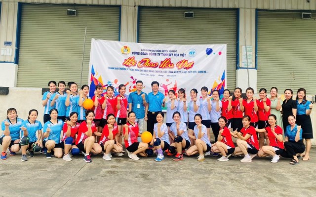 Công đoàn Công ty TNHH Ny Hoa Việt, huyện Hậu Lộc tổ chức Hội thao cấp cơ sở