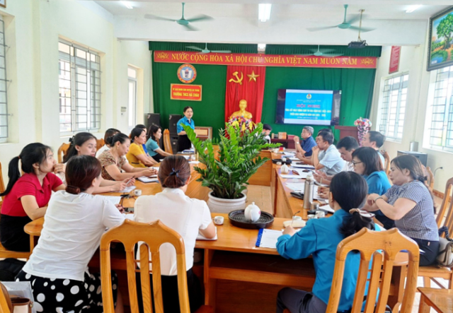 Cụm thi đua khối trường học trực thuộc Liên đoàn Lao động Hà Trung tổ chức Hội nghị tổng kết hoạt động Công đoàn năm 2023 – 2024.