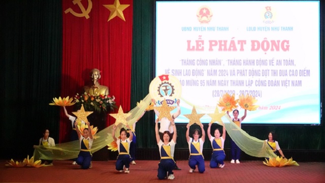 LĐLĐ huyện Như Thanh phát động “Tháng công nhân”, “Tháng hành động về an toàn vệ sinh lao động” năm 2024 và phát động đợt thi đua cao điểm chào mừng 95 năm Ngày thành lập Công đoàn Việt Nam (28/7/1929 - 28/7/2024)