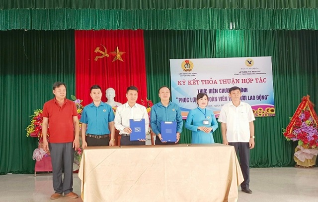 LĐLĐ huyện Như Xuân phối hợp Công ty TNHH Medlatec Thanh Hóa tổ chức hội nghị ký kết thỏa thuận hợp tác chương trình phúc lợi đoàn viên