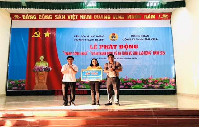 Liên đoàn Lao động huyện Thạch Thành tổ chức Lễ phát động Tháng công nhân, Tháng hành động về An toàn Vệ sinh lao động năm 2024