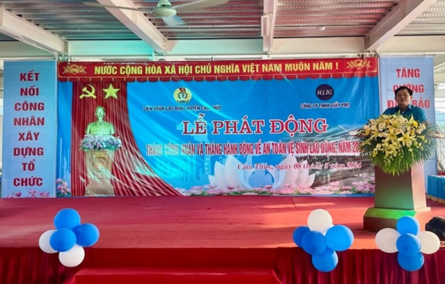 LĐLĐ huyện Cẩm Thuỷ phối hợp tổ chức lễ phát động Tháng công nhân, tháng hành động về an toàn vệ sinh lao động năm 2024