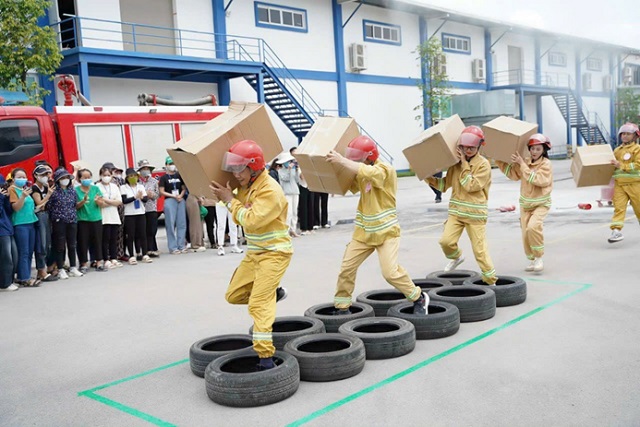 Công đoàn Khu kinh tế Nghi Sơn và các Khu công nghiệp tỉnh Thanh Hóa tổ chức Hội thi Nghiệp vụ công tác An toàn vệ sinh viên, phòng chống cháy nổ giỏi năm 2024