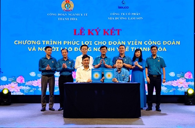 Công đoàn ngành Y tế: Tổ chức Lễ ký kết Chương trình “Phúc lợi cho Đoàn viên Công đoàn” với Công ty Cổ phần mía – đường Lam Sơn Thanh Hóa.