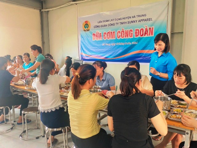 Công đoàn công ty TNHH Sunny Apperel, huyện Hà Trung: “Bữa cơm Công đoàn” năm 2024