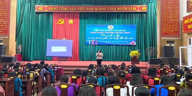 Liên đoàn Lao động thị xã Nghi Sơn tổ chức sinh hoạt chuyên đề nữ công năm 2023 với chủ đề “Tôn vinh vẻ đẹp và vai trò của phụ nữ trong thời đại mới”