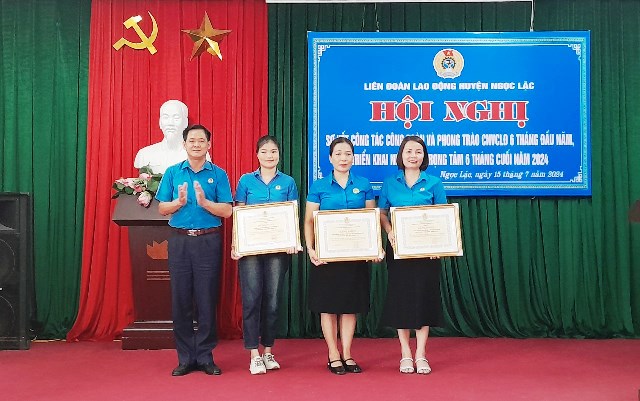 Liên đoàn Lao động huyện Ngọc Lặc tổ chức Hội nghị sơ kết 6 tháng đầu năm, triển khai nhiệm vụ 6 tháng cuối năm 2024