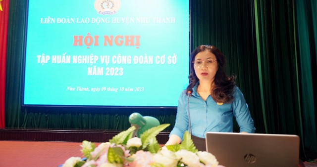 Liên đoàn Lao động huyện tổ chức tập huấn nghiệp vụ công tác công đoàn năm 2023