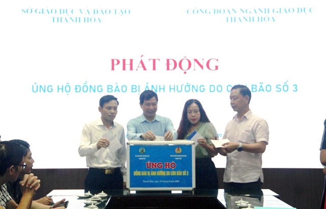 Cán bộ, nhà giáo, người lao động và học sinh ngành Giáo dục Thanh Hóa chung tay hỗ trợ đồng bào các tỉnh Phía Bắc