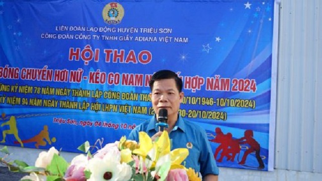 Công đoàn Công ty TNHH Giầy ADIANA Việt Nam Chi nhánh huyệnTriệu Sơn, khai mạc Hội thao năm 2024.