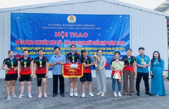 Công đoàn Công ty TNHH Giầy ADIANA Việt Nam chi nhánh Triệu Sơn, bế mạc Hội thao năm 2024.