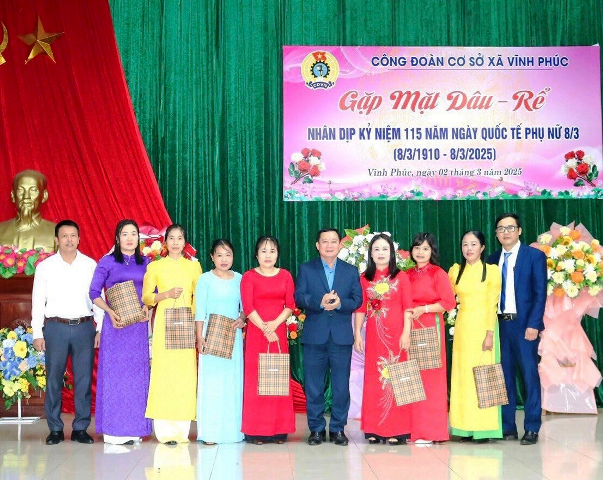 Công đoàn xã Vĩnh Phúc phối hợp gặp mặt Dâu, Rể chào mừng kỷ niệm ngày Quốc tế Phụ nữ 8/3