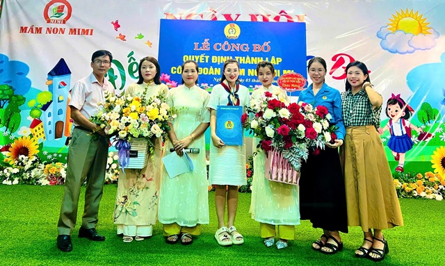 Lễ công bố quyết định thành lập Công đoàn cơ sở mầm non độc lập tư thục MiMi