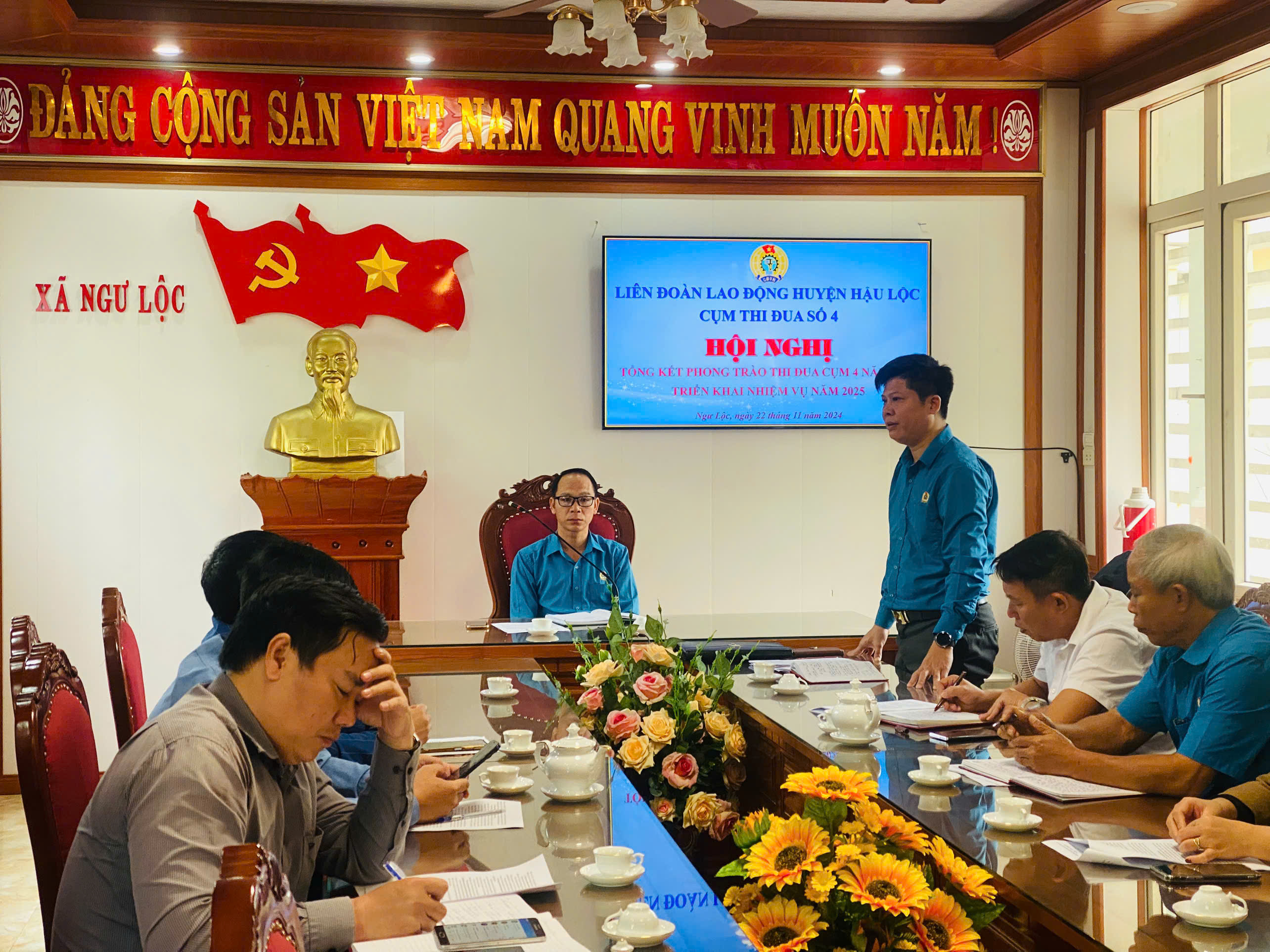 Liên đoàn lao động huyện Hậu Lộc chỉ đạo hoàn thành Hội nghị giao ban cụm thi đua năm 2024