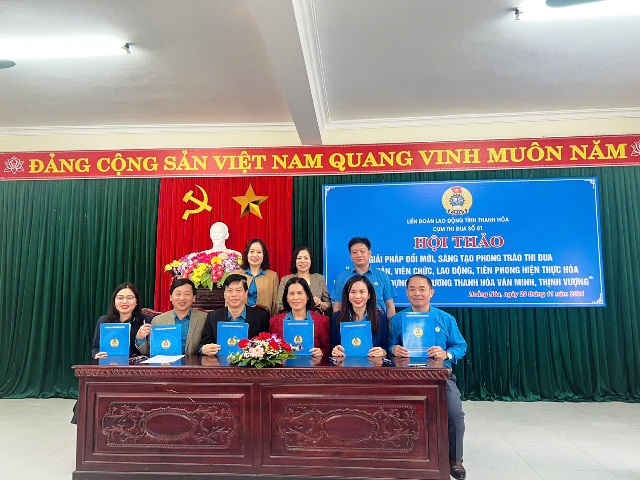 Cụm Thi đua số 01 - LĐLĐ tỉnh: “Giải pháp nâng cao chất lượng phong trào thi đua “CNVCLĐ tiên phong, hiện thực hóa khát vọng xây dựng quê hương Thanh Hóa văn minh, thịnh vượng giai đoạn 2025 -2030”