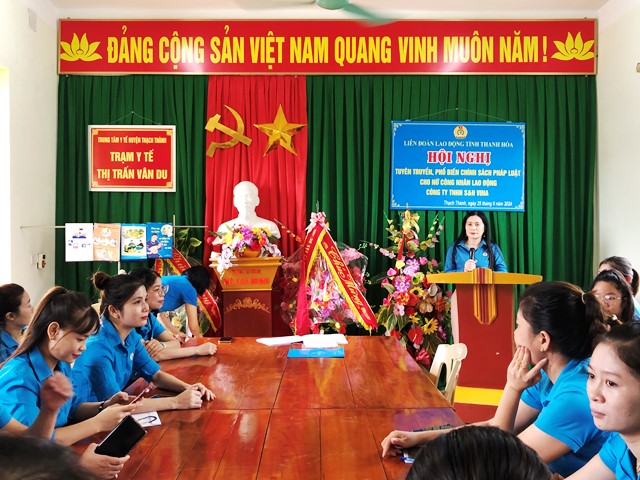 Hội nghị tuyên truyền, phổ biến chính sách pháp luật và công tác Truyền thông, tư vấn, khám chuyên khoa cho nữ CNLĐ huyện Thạch Thành.