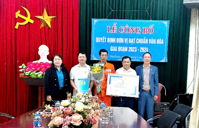 Công ty Điện lực khu vực Như Thanh – Như Xuân vinh dự đón nhận danh hiệu "đơn vị đạt chuẩn văn hóa" giai đoạn 2020–2024